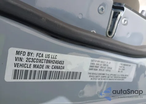 2022 Dodge Charger R/T z USA, uszkodzony, nr VIN 2C3CDXCT8NH240453